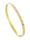 Loisir Women's Bracelet Cuff Steel Gold Plated with Zircon