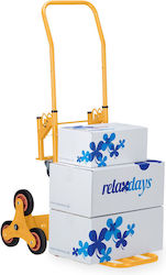 Relaxdays Handwagen Klappbar Gelb Schwarz Silber 124x77x54 cm
