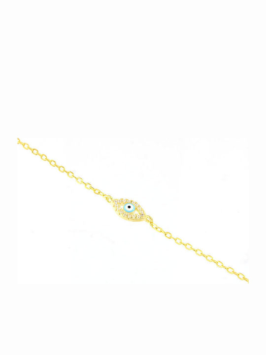 Ios Women's Bracelet with Eye Design in Silver with Zircon