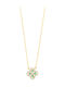 Breeze Colier din Argint Placat cu Aur cu Zircon Verde