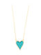 Breeze Necklace with Heart Design made of Gold Plated Silver with Light Blue Zircon