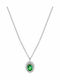 Kritsimis Rosette Necklace in 8K White Gold Green