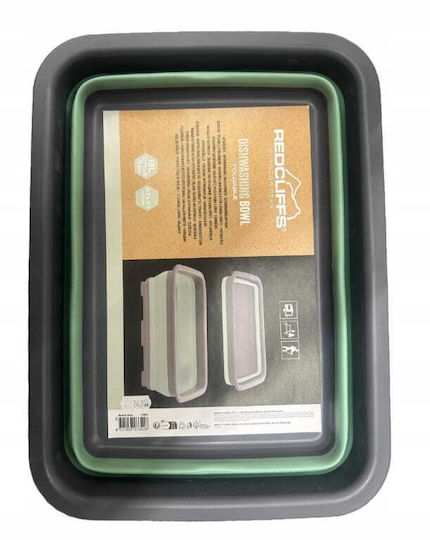 Koopman Ligean Pliabil Rectangular 37.5x27.5x12cm Din Silicon Capacitate 8lt Verde