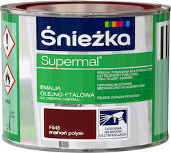 Śnieżka Supermal Oil-alkyd Enamel Wood Metal Mahogany Gloss 0.2l