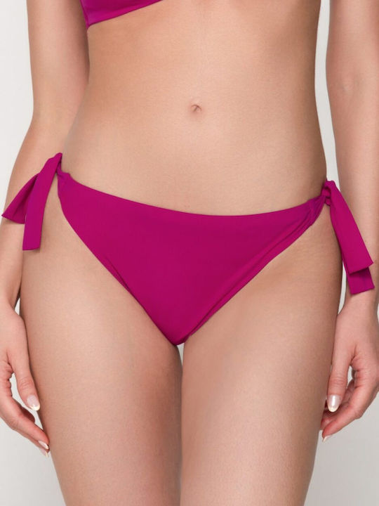 Luna Bikini Slip cu Șnur Roșu