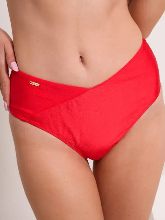 Bikini Slip Ψηλόμεσο Κόκκινο