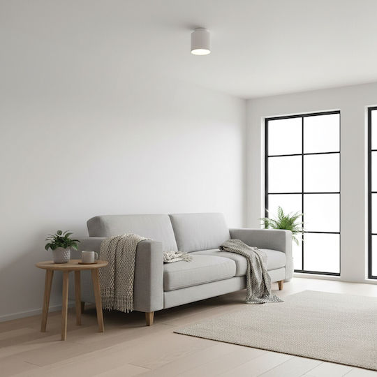 VK Lighting Πλαφονιέρα Οροφής 13εκ. Λευκή με Ενσωματωμένο LED