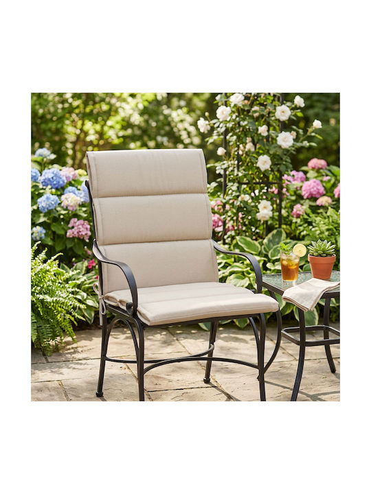 Ravelia Waterproof Garden Chair Cushion with Backrest Beige 50x105cm