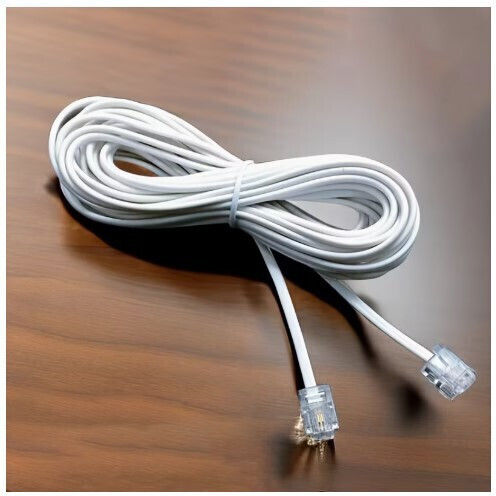 Flat Τηλεφωνικό Καλώδιο RJ11 6P4C 5m Λευκό (ADY-21106)