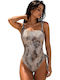 Ολόσωμο Μαγιό με Ενίσχυση & Ανοιχτή Πλάτη Animal Print Nerosa Leopard