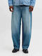 Herren Jeanshose mit Lose Baggy Anwendung Blau-Denim
