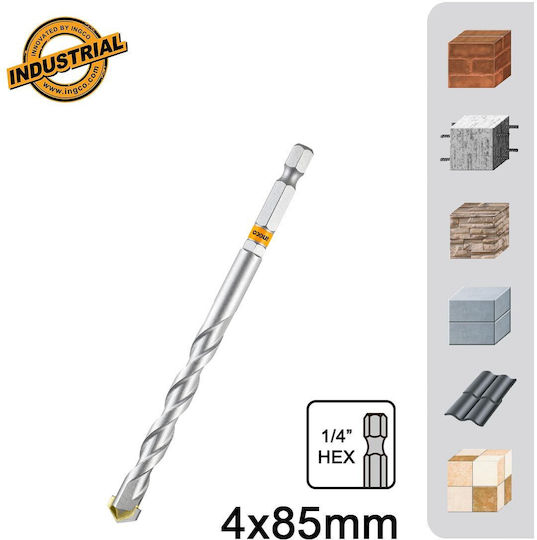 Ingco Diamond Drill Bit with Hexagon Shank for Masonry 4x85mm
