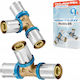 Conector Alupex Presat Reductor Pex Tee 25x20x25