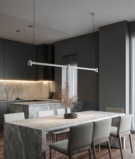 VK Lighting Висящо Осветително Тяло Златисто LED с Топло Бяла Светлина