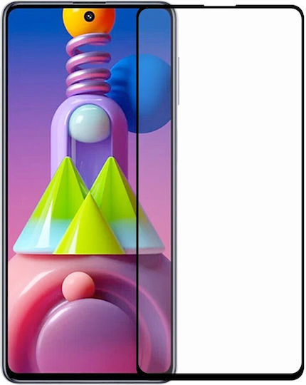 Tempered Glass Scratch-Resistant Full Cover Screen Protector Compatible with Samsung Galaxy M51 Black