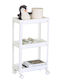 ArteLibre Floen Kitchen Trolley Plastic 3 Tiers White 44x28x70cm