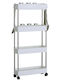 ArteLibre Vitano Kitchen Trolley Plastic 4 Tiers White 40x12.5x86cm