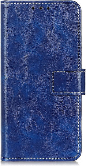 Tel1 Xiaomi Mi Note 10 Lite Retro Crazy Horse Texture Book Case Blue
