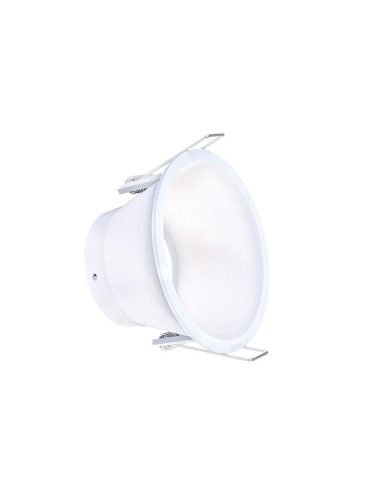 VK Lighting Μεταλλικό Χωνευτό Σποτ με Ντουί GU5.3 Λευκό 9x9εκ.
