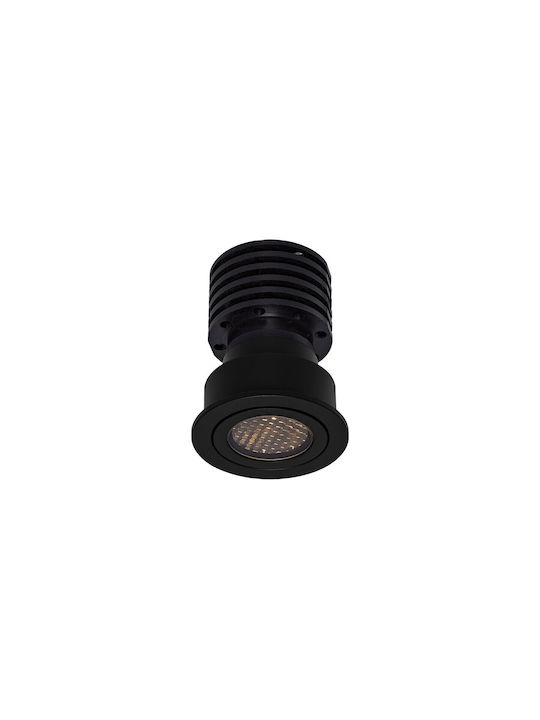 VK Lighting Metallic Recessed Spot with Built-in LED and Natural White Light Black 6.2x6.2cm