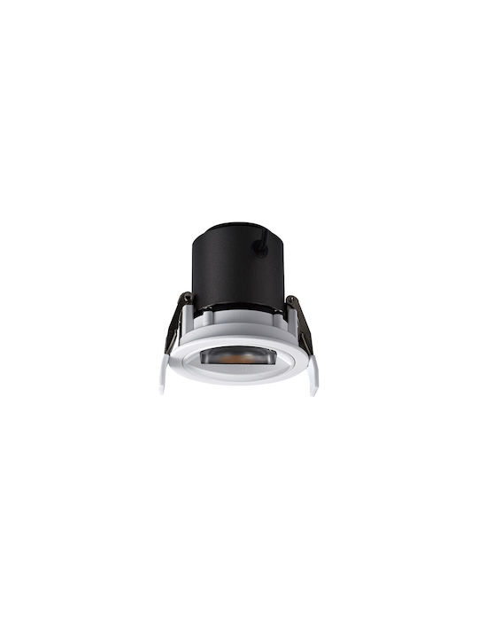 VK Lighting Metallic Recessed Spot with Built-in LED and Warm White Light White 8.4x8.4cm
