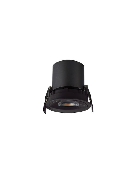 VK Lighting B W Μεταλλικό Χωνευτό Σποτ με Ενσωματωμένο LED και Θερμό Λευκό Φως Μαύρο 10.1x10.1εκ.