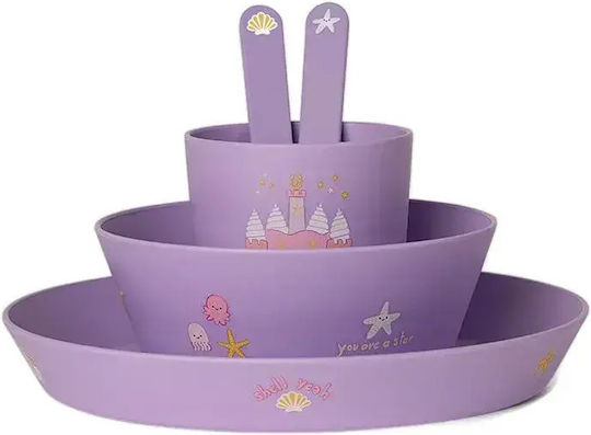 Citron Feeding Set Melamine Purple 5pcs for 6+ Months