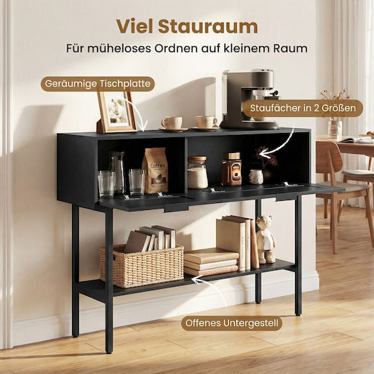 Console Table Made of Wood and Metal Black Dimensions 76x29.5xHeight 100 cm