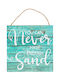 Zmart Imports Hanging Wall Decor Turquoise Wooden 30x30cm