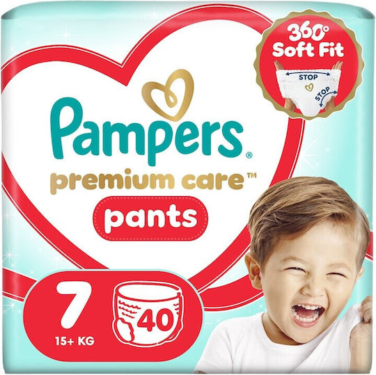 Pampers Πάνες Βρακάκι Premium Pants No. 7 για 15+kg 40τμχ
