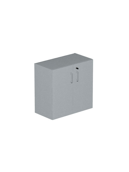 Βιβλιοθήκη Γκρι Ασημί 80x40x80εκ.