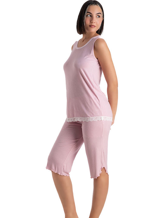 Rachel Sommerliches Damen-Schlafanzug-Set Rosa