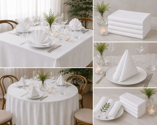 Blanc de Blanc Restaurant Tischwäsche Tischdecke Weiß 150x280cm