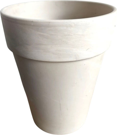 Ceramic Plant Pot Light Beige Hole H:21 W:17cm