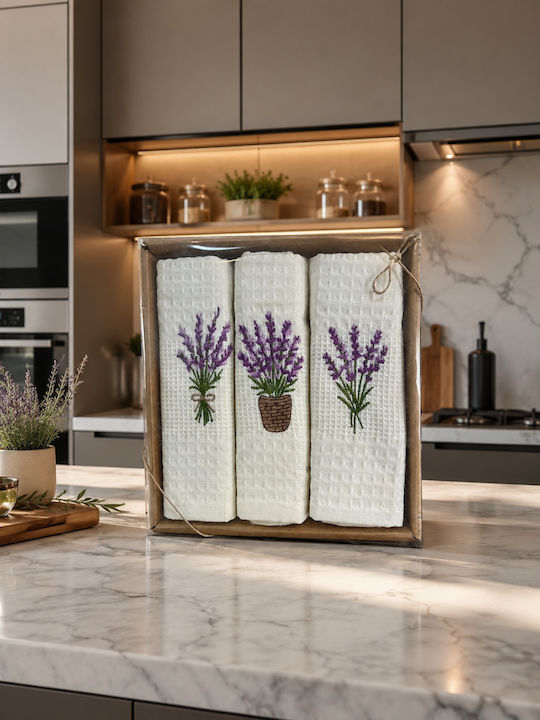 Kipper Fruits.l Πετσέτα Κουζίνας από 100% Βαμβάκι σε Λευκό Χρώμα 40x60cm 3τμχ