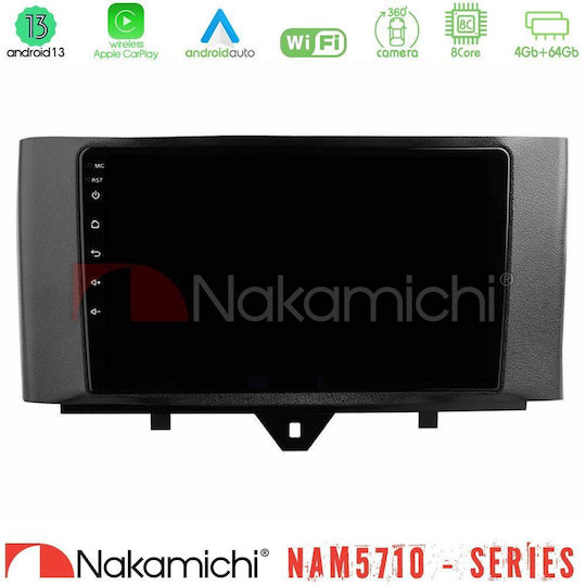 Nakamichi Ηχοσύστημα Αυτοκινήτου για Audi A5 Smart ForTwo 2024-2025 (Bluetooth/USB/WiFi/GPS/Apple-Carplay/Android-Auto) με Οθόνη Αφής 9"