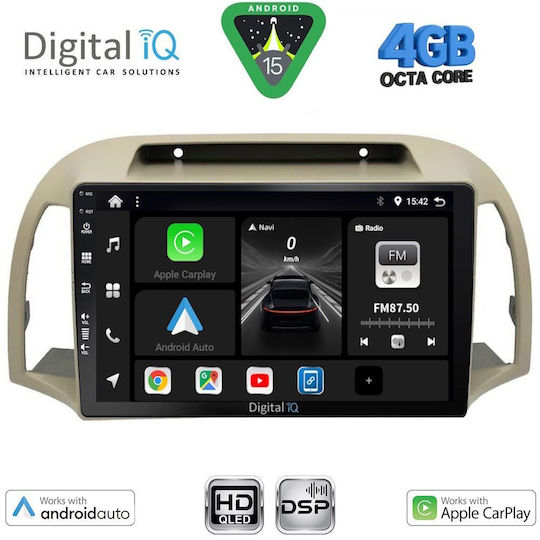 Digital IQ Car Audio System for Nissan Micra 2002-2010 (Bluetooth/USB/WiFi/GPS/Apple CarPlay/Android Auto) with 9" Touch Screen