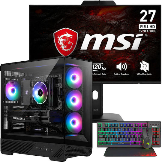 Vengeance Fusion-V2 MSI Edition Гейминг Настолен Компютър (Ryzen 7-5700/32GB DDR4/1.0TB SSD/GeForce RTX 5060/Без Операционна Система) и Монитор MSI 27" PRO MP272PMG