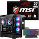 Vengeance Fusion-V4 MSI Edition Гейминг Настолен Компютър (Ryzen 7-5700/32GB DDR4/1.0TB SSD/Radeon RX 9060/Без Операционна Система) и MSI Монитор 27" PRO MP272PMG