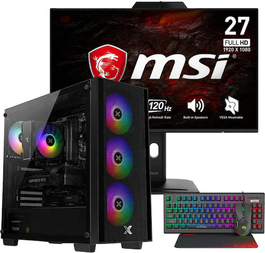 Vengeance Gamer's Choice Fusion-V65 Настолен Компютър (Ryzen 5-5500/16GB DDR5/512GB SSD/Radeon RX 6500 XT/Без Операционна Система) с Клавиатура (Английски САЩ) и Монитор MSI 27" PRO MP272PMG
