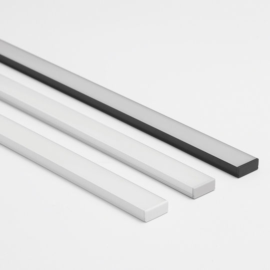 VK Lighting LED-Streifen Aluminiumprofil mit Opal Abdeckung 200x0,2x0,2cm