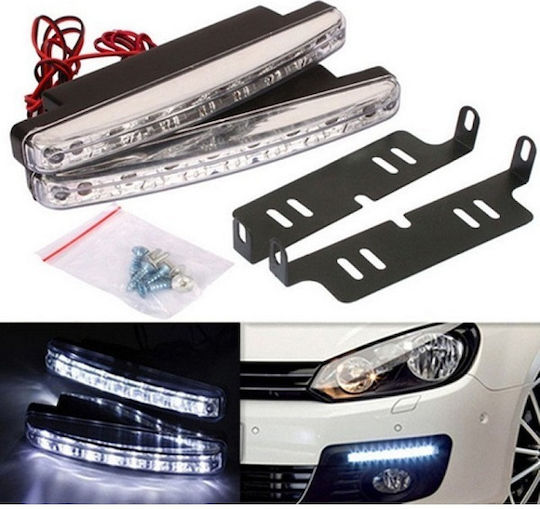 Rectangle Waterproof Car Daytime Running Lamps LED Universal 12V 5W 15.6cm with White Lighting 2 Pieces