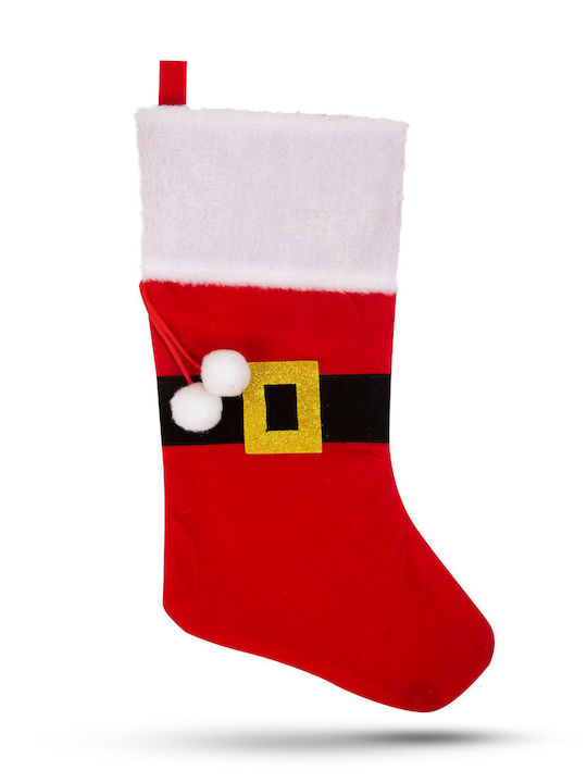 Christmas Decorative Sock with Santa Claus H45xW24cm Brown