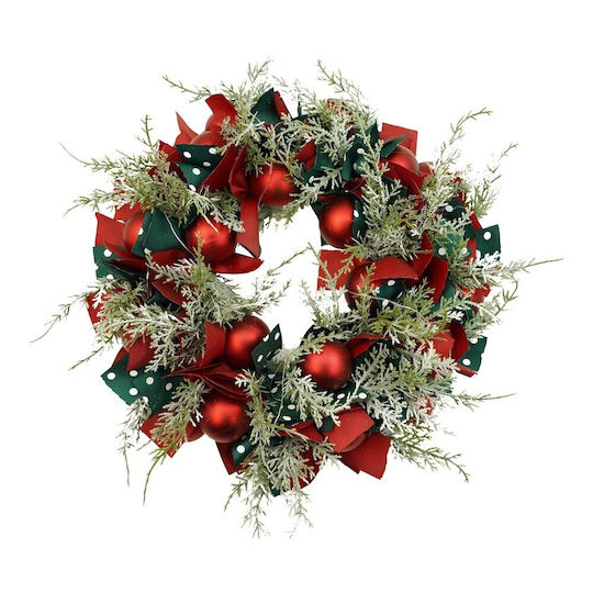 Alista Home Christmas Decorative Plastic Illuminated Wreath with Diameter 40cm Red
