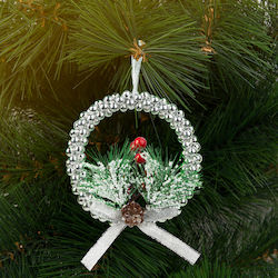 Alista Home Weihnachtskranz aus Kunststoff mit 10 cm Durchmesser Silber Alista Home Weihnachtskranz aus Kunststoff mit 10 cm Durchmesser Silber