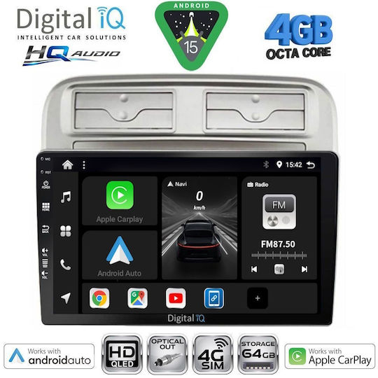 Digital IQ Car Audio System for Fiat Grande Punto 2005-2012 Bluetooth USB WiFi GPS Apple CarPlay Android Auto with 9" Touch Screen