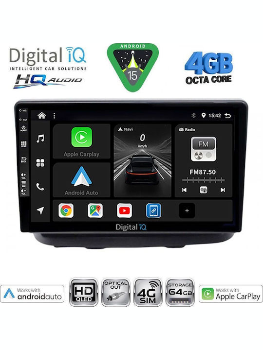 Digital IQ Car Audio System for Fiat Doblo 2002-2009 Bluetooth USB WiFi GPS Apple CarPlay Android Auto with 10" Touch Screen