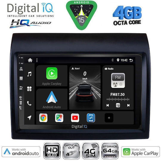 Digital IQ Ηχοσύστημα Αυτοκινήτου για Peugeot Boxer Fiat Ducato Citroen Jumper 2011-2021 (Bluetooth/USB/WiFi/GPS/Apple-Carplay/Android-Auto) με Οθόνη Αφής 9"