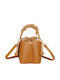 Gallantry Nuvia Collection Beuteltasche Damen Rüschen Griff Schultergurt Braune