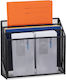 Relaxdays Document Organizer 3 Compartments Black 29.5x9x32 Cm